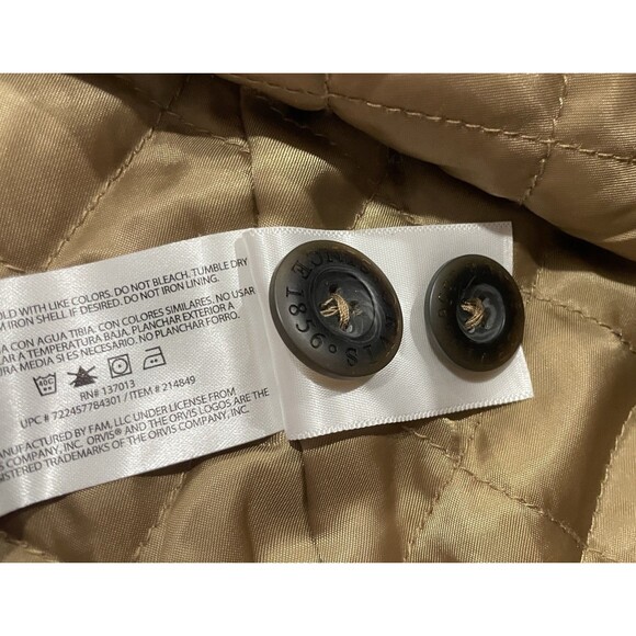 Orvis Barn Coat Mens Large Brown Chore Jacket Quilt Lined Corduroy Trim 214849 - Picture 5 of 10